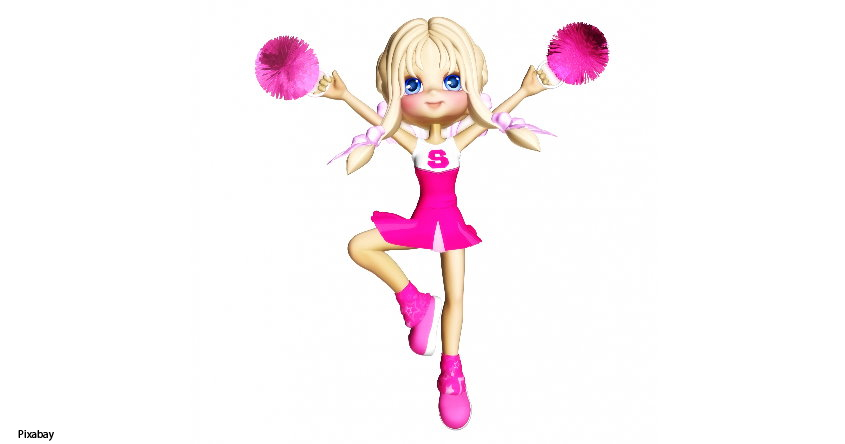 Kind beim Tanz mit Cheerleader-Pompons