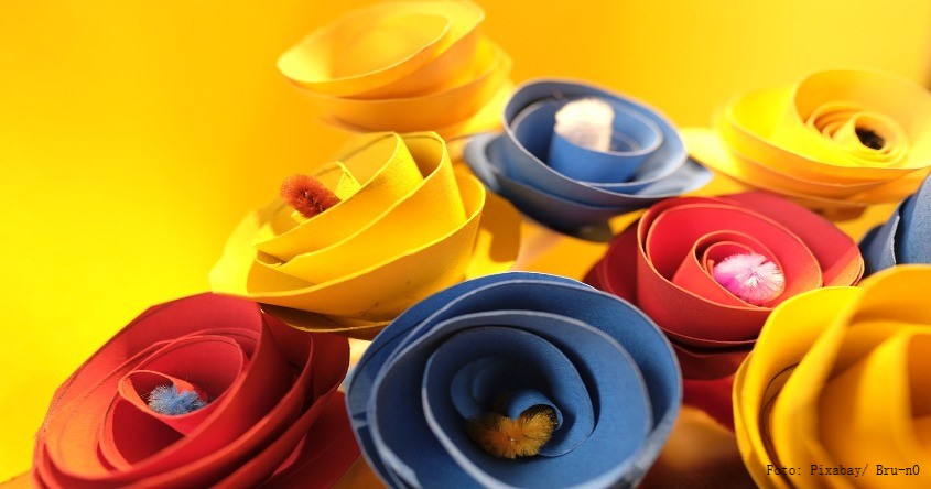 bunte Papierblumen